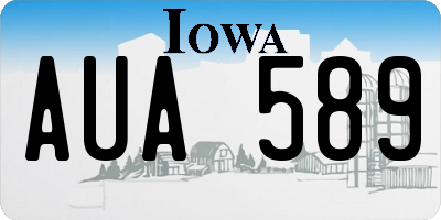 IA license plate AUA589