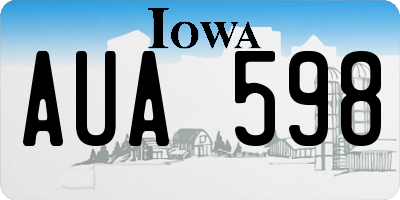 IA license plate AUA598