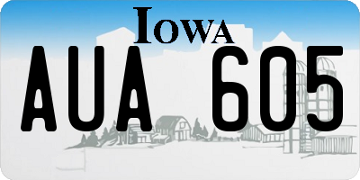 IA license plate AUA605