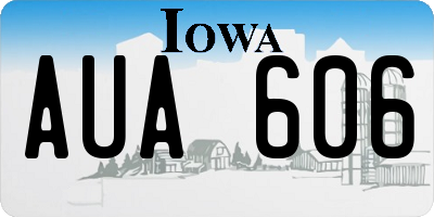 IA license plate AUA606
