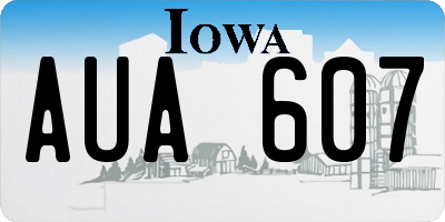 IA license plate AUA607