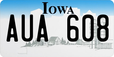 IA license plate AUA608