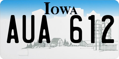 IA license plate AUA612