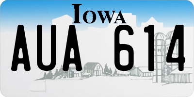 IA license plate AUA614