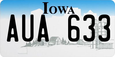 IA license plate AUA633