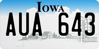 IA license plate AUA643