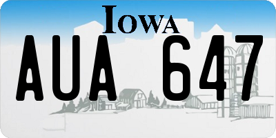 IA license plate AUA647