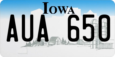 IA license plate AUA650