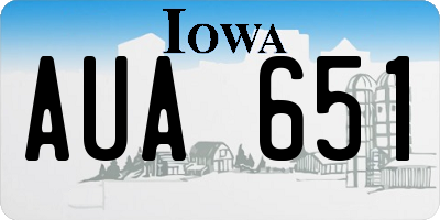 IA license plate AUA651