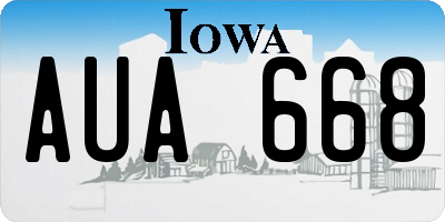 IA license plate AUA668
