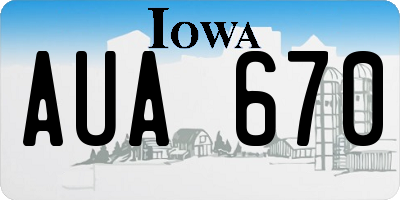 IA license plate AUA670