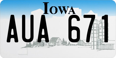 IA license plate AUA671