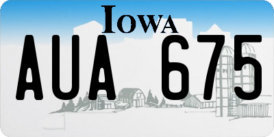 IA license plate AUA675