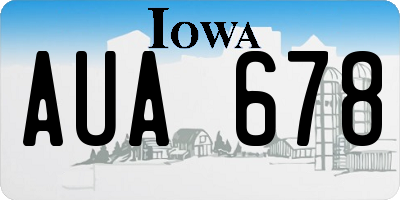 IA license plate AUA678