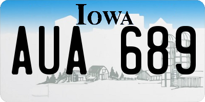 IA license plate AUA689