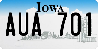 IA license plate AUA701