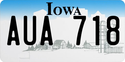 IA license plate AUA718