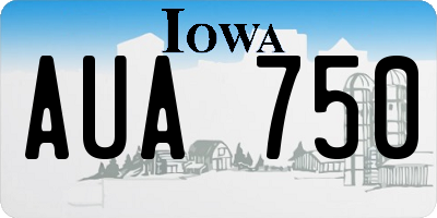 IA license plate AUA750