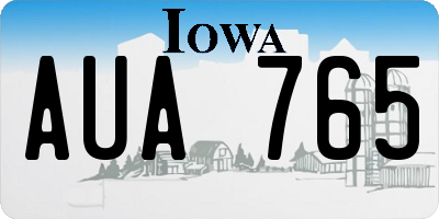 IA license plate AUA765