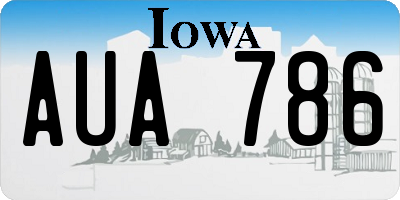 IA license plate AUA786