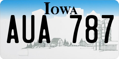 IA license plate AUA787