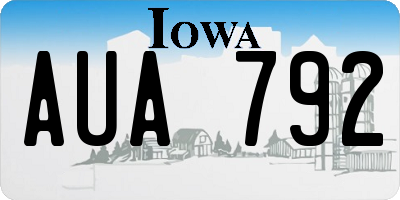 IA license plate AUA792