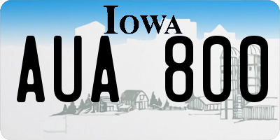IA license plate AUA800