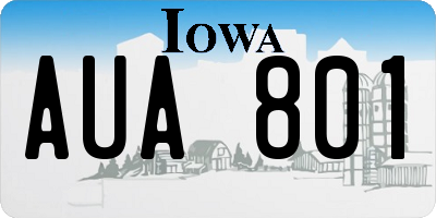 IA license plate AUA801