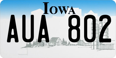 IA license plate AUA802