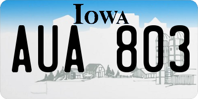 IA license plate AUA803