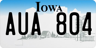 IA license plate AUA804
