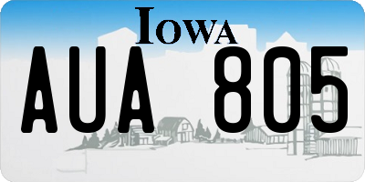 IA license plate AUA805