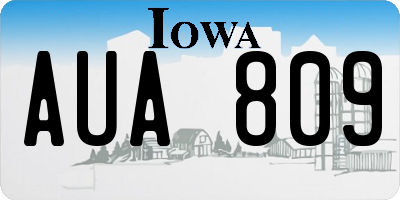 IA license plate AUA809