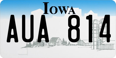 IA license plate AUA814