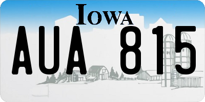 IA license plate AUA815
