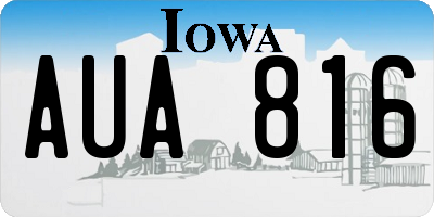 IA license plate AUA816