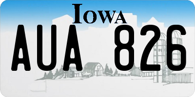 IA license plate AUA826