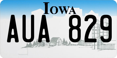 IA license plate AUA829
