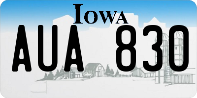 IA license plate AUA830