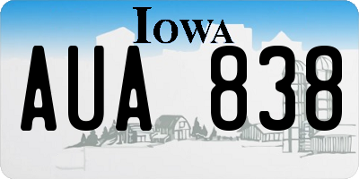 IA license plate AUA838