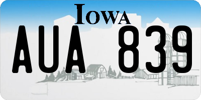IA license plate AUA839