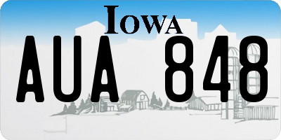 IA license plate AUA848