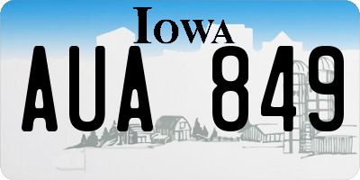 IA license plate AUA849