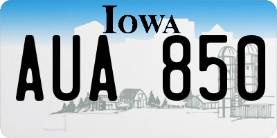 IA license plate AUA850