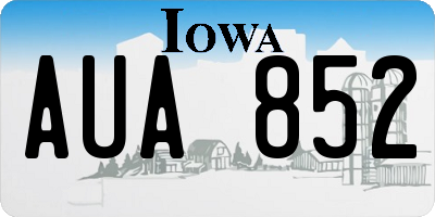 IA license plate AUA852