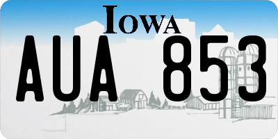IA license plate AUA853