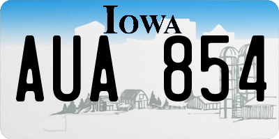 IA license plate AUA854