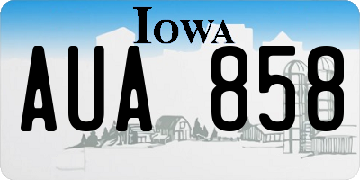 IA license plate AUA858
