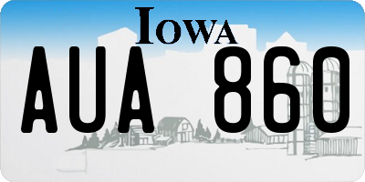 IA license plate AUA860