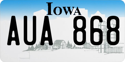 IA license plate AUA868